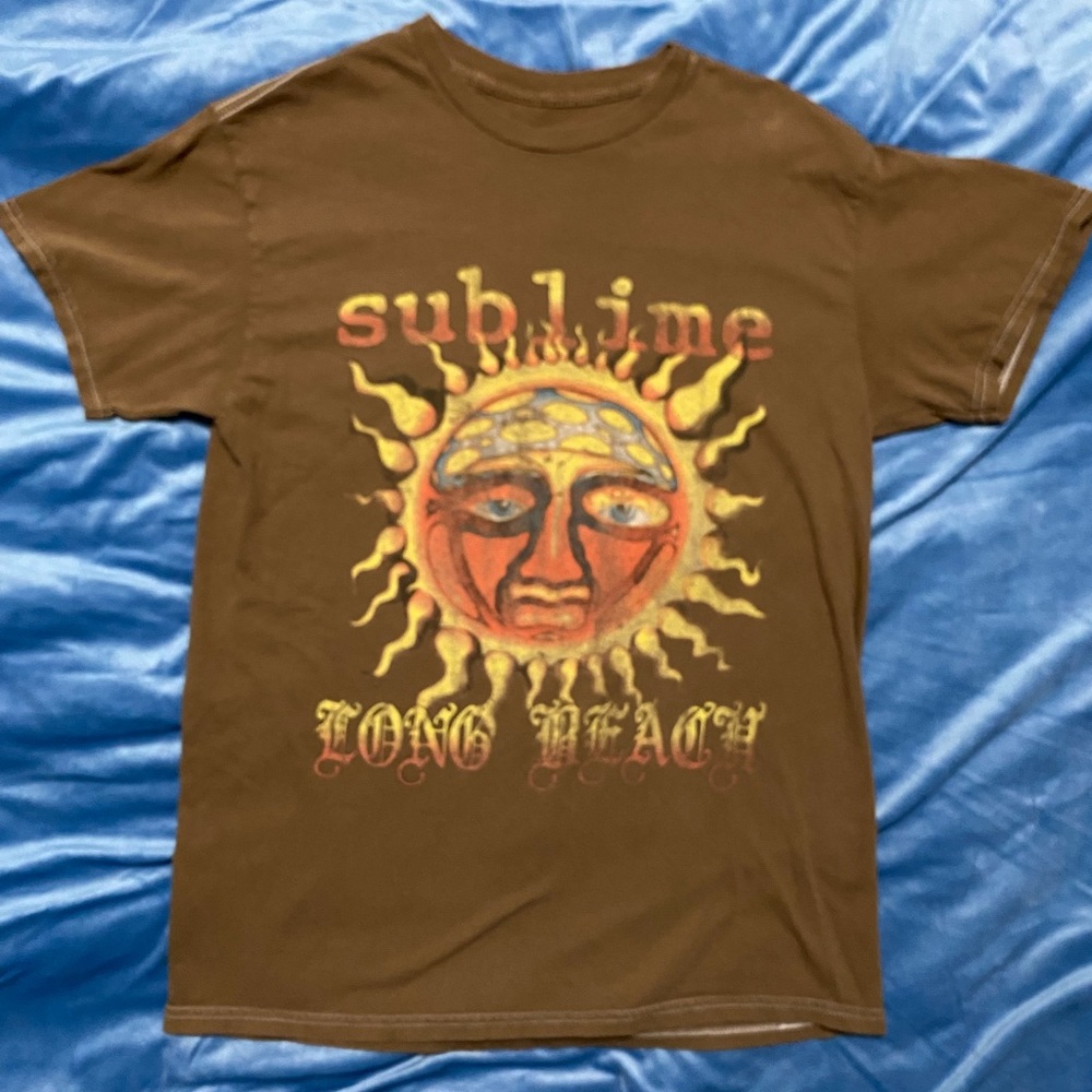 Sublime Long Beach Shirt Mens size S brown graphic tee